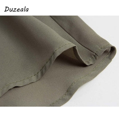 Duzeala Vintage Women's Chiffon Blouse Shirt V-Neck Long Sleeve Female Tunic Casual Plus Size Blouse Kimonos 2018