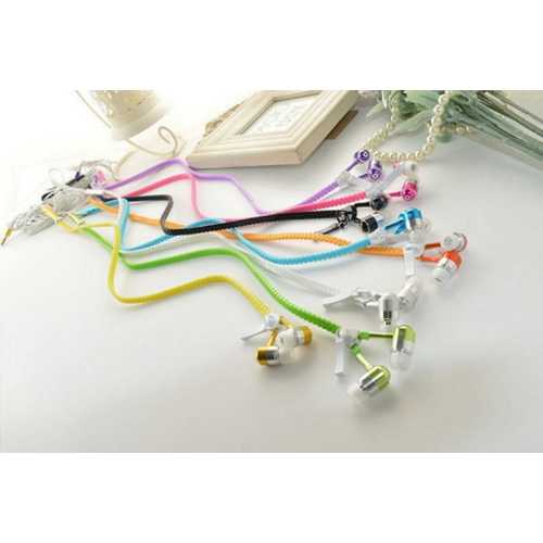 Wired Zipper Earphones Headset With Micro Luminous Light Glow in the Dark