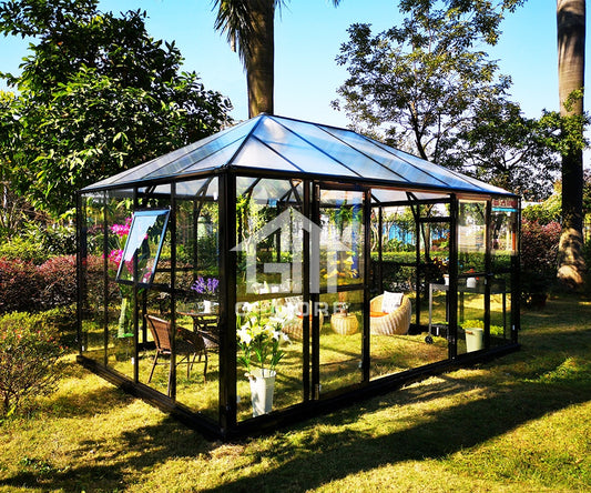Easy DIY Polycarbonate Conservatory Garden Room Prefabricated House  10' X 15' feet. Prefabricated House