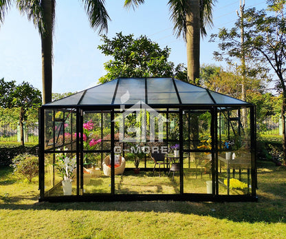 Easy DIY Polycarbonate Conservatory Garden Room Prefabricated House  10' X 15' feet. Prefabricated House