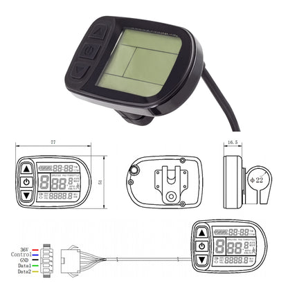 Ebike Display 24V 36V 48V KT LCD5 Display Electric Bike Kunteng KT Intelligent Control Panel Display for Electric Bicycle