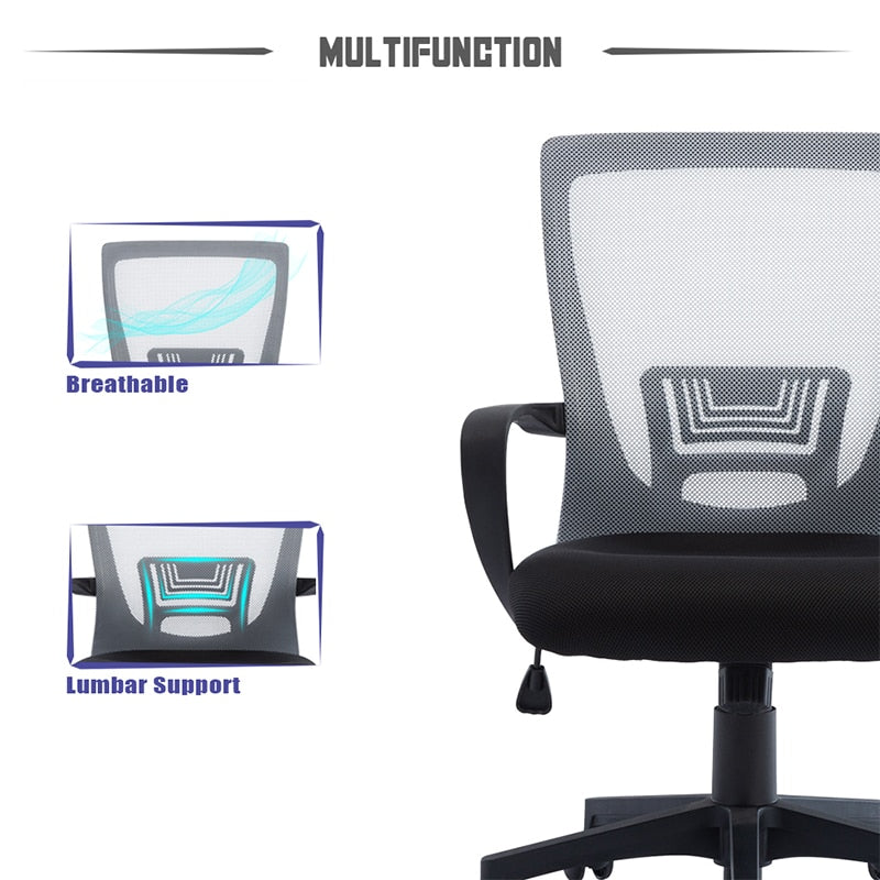 Economic Mesh Chair Office Desk Chair 360° Swivel Height Adjustable Computer Chair with Mesh Seat Black