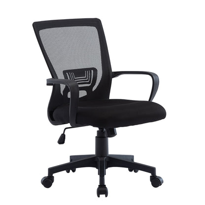 Economic Mesh Chair Office Desk Chair 360° Swivel Height Adjustable Computer Chair with Mesh Seat Black