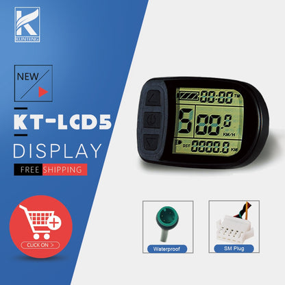 Electric Bicycle KT-LCD5 Display 24V36V48V72V for E bike Kunteng Controller KT Intelligent Control Panel SM/Waterproof Display