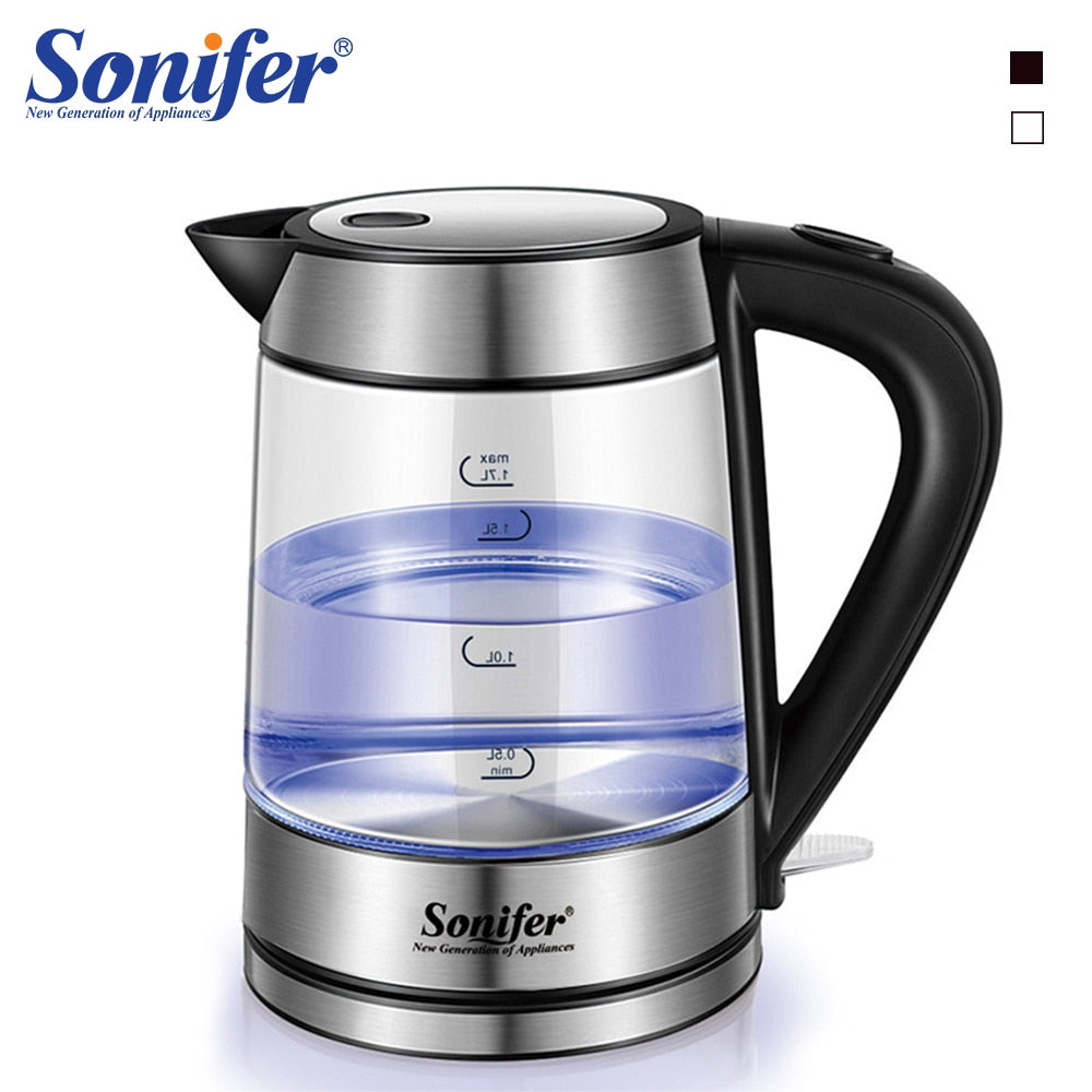 Electric Kettle Blue LED Light Glass Kettle 2200W Smart Whistle Kettle Quick Heating Boiling Health Pot Teapot 220V Sonifer
