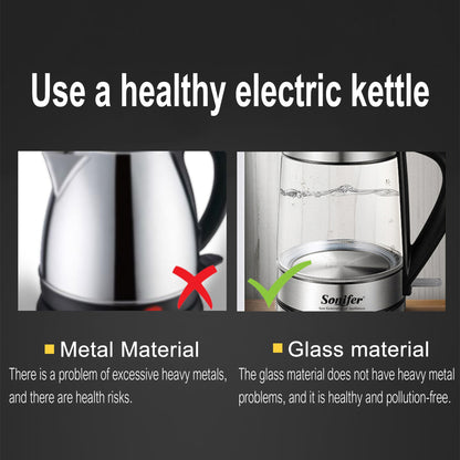 Electric Kettle Blue LED Light Glass Kettle 2200W Smart Whistle Kettle Quick Heating Boiling Health Pot Teapot 220V Sonifer