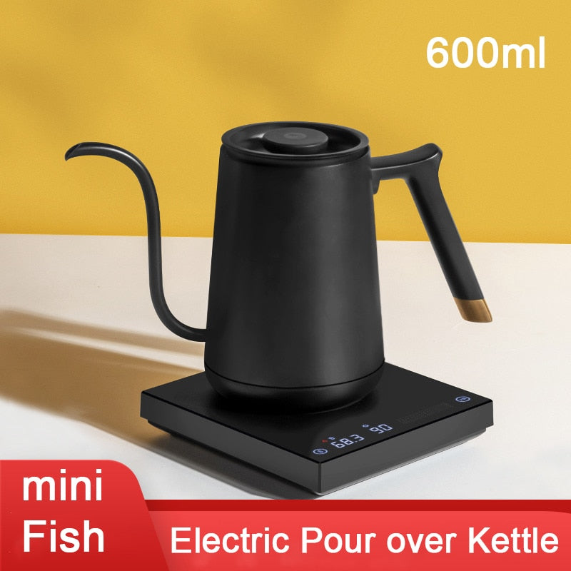 Electric Kettle Coffee Maker 600ml Gooseneck Kettle Temperature Control Hand-punched Moka Pot