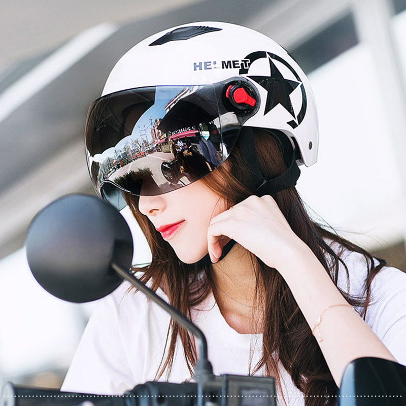 Electric Motor Car Helmet Scooter Bike Open Face Half Baseball Cap Anti-UV Safety Hard Hat Bicycle Helmet Adjustable M86
