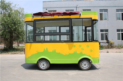 Electric Remorque Food Truck Mobile Kitchen Food Cart Bubble Tea Ice Cream Hot Dog Vending Cart With 4 Wheels Foodtruck Electric Vehicle