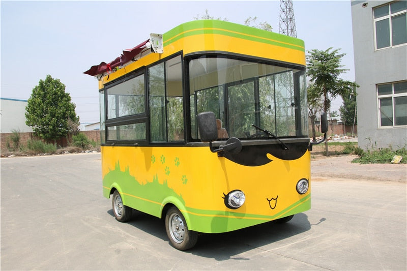 Electric Remorque Food Truck Mobile Kitchen Food Cart Bubble Tea Ice Cream Hot Dog Vending Cart With 4 Wheels Foodtruck Electric Vehicle