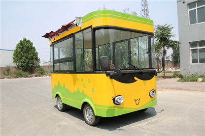 Electric Remorque Food Truck Mobile Kitchen Food Cart Bubble Tea Ice Cream Hot Dog Vending Cart With 4 Wheels Foodtruck Electric Vehicle