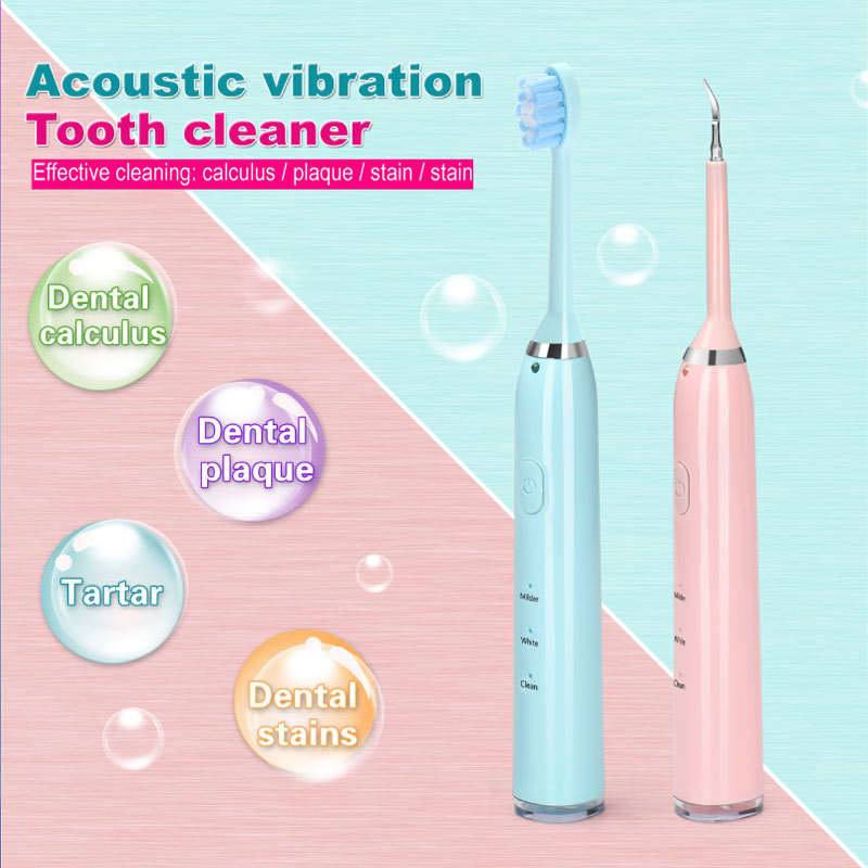 Electric Sonic Dental Scaler Tooth Stains Calculus Remover Tartar Tool USB Rechargeable Teeth Whitening Toothbrush Facial Brush