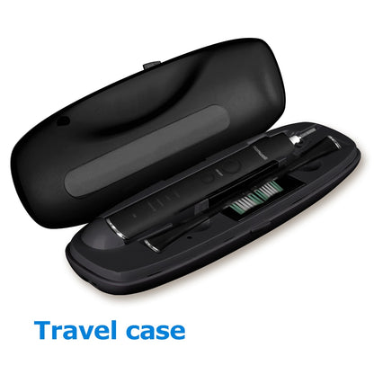 Electric Toothbrush USB Inductive Charging Sonic Toothbrush Adults Electric Sonic toothbrush Black 8 Brush Heads &amp; Travel Case