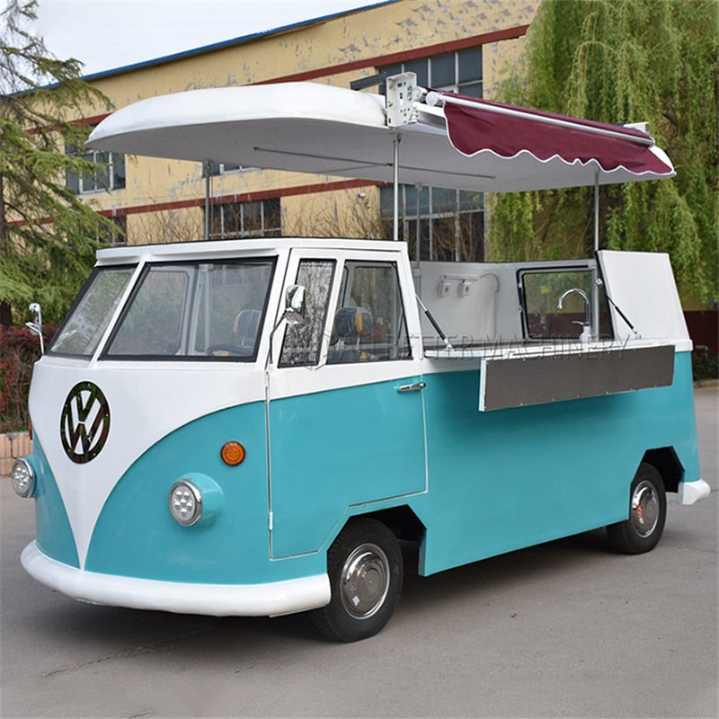 Electric VW Bus Hot Dog Cart Gelato Waffle House Taco Coffee Bar Ice Cream Food Trucks Mobile Food Van