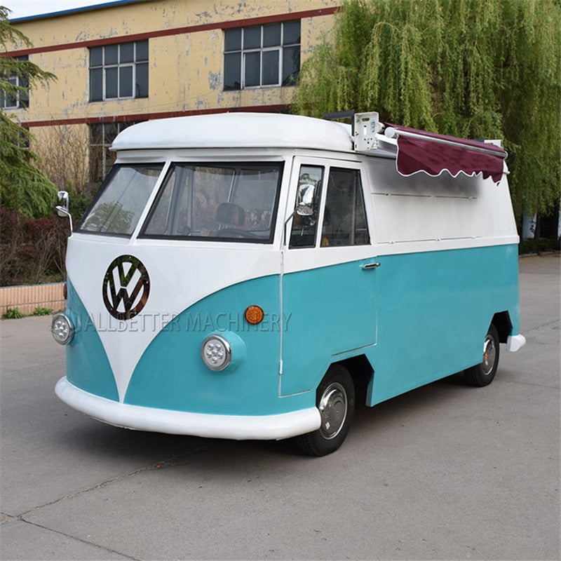 Electric VW Bus Hot Dog Cart Gelato Waffle House Taco Coffee Bar Ice Cream Food Trucks Mobile Food Van