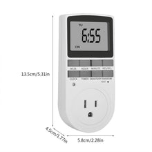 Cargar imagen en el visor de la galería, Electronic Digital Timer Switch EU US FR BR Plug Kitchen Timer Outlet 230V 120V 7Day 12/24 Hour Programmable light Timing Socket
