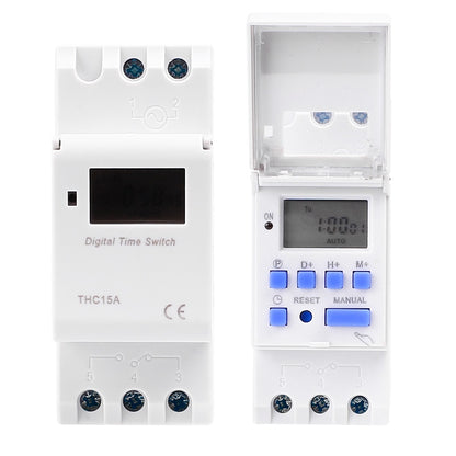 Electronic Weekly 7 Days Programmable Digital TIME Relay Timer Switch Control AC 220V 230V 12V 24V 48V 16A Din Rail Mount THC15A