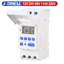 Load image into Gallery viewer, Electronic Weekly 7 Days Programmable Digital TIME Relay Timer Switch Control AC 220V 230V 12V 24V 48V 16A Din Rail Mount THC15A
