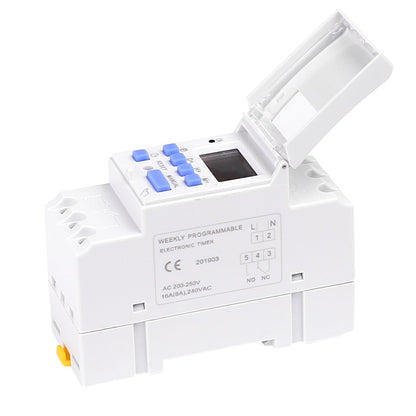 Electronic Weekly 7 Days Programmable Digital TIME Relay Timer Switch Control AC 220V 230V 12V 24V 48V 16A Din Rail Mount THC15A