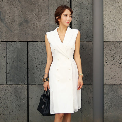 Elegant Wear to Work vestidos Business Party Bodycon Office Lady Women pleated Dress