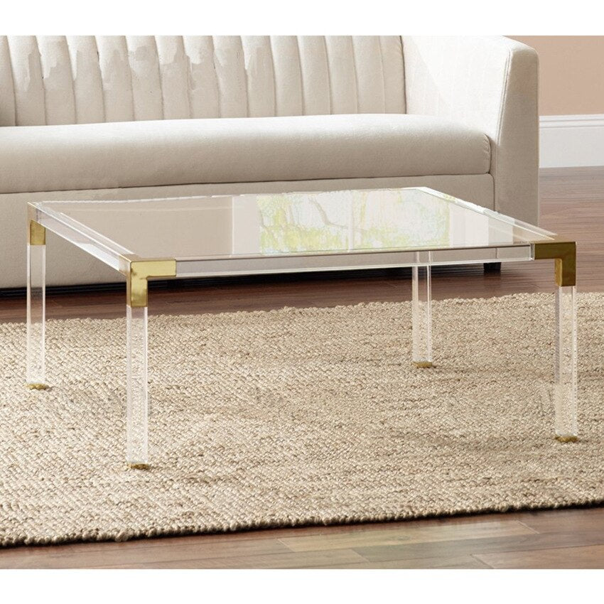 Elegant Luxury Style Acrylic PMMA coffee table leisure beautiful rectangle end table durable furniture for Living Room