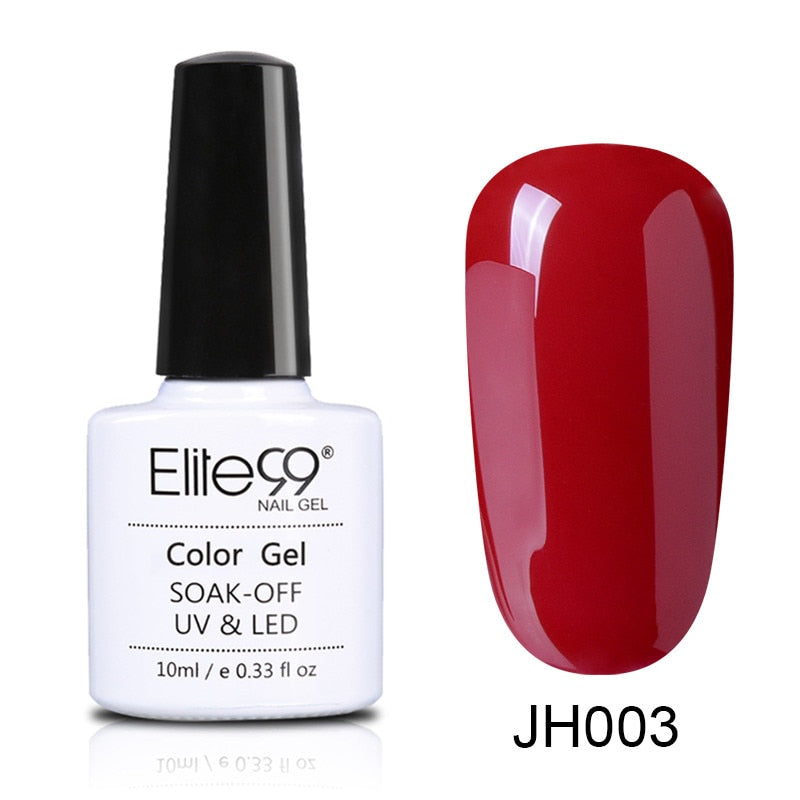 Elite99 10ml Wine Red Color Gel Polish For Nails Manicure Gel Lacquer Soak Off Semi Permanent Enamel Nail Primer Top Base Coat. Nail Polish.