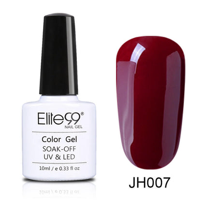 Elite99 10ml Wine Red Color Gel Polish For Nails Manicure Gel Lacquer Soak Off Semi Permanent Enamel Nail Primer Top Base Coat. Nail Polish.