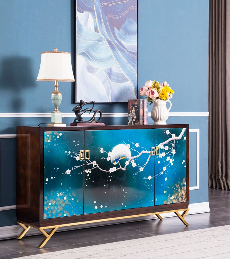 Porch Cabinet, Homestay Light Luxury Stainless Steel Furniture Living Room. Storage Cabinet