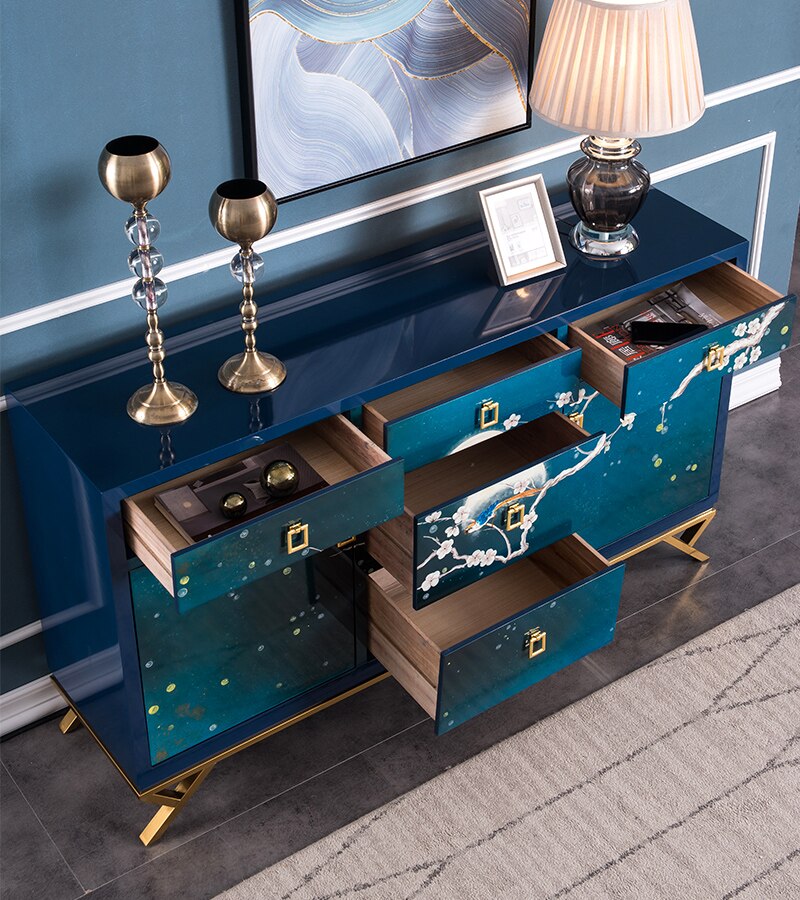 Porch Cabinet, Homestay Light Luxury Stainless Steel Furniture Living Room. Storage Cabinet