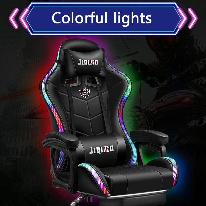 Ergonomic Massage Office Chair  WCG LOL  Silla game chair   RGB colorful lights gaming Chair  Bluetooth audio Computer chair