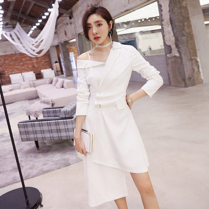European and American fashion women's clothing long dress female of sexy long-sleeved lapels cultivate morality, 64661