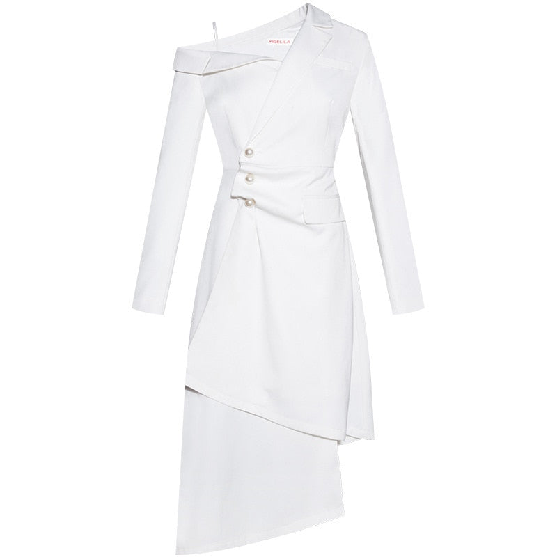 European and American fashion women's clothing long dress female of sexy long-sleeved lapels cultivate morality, 64661