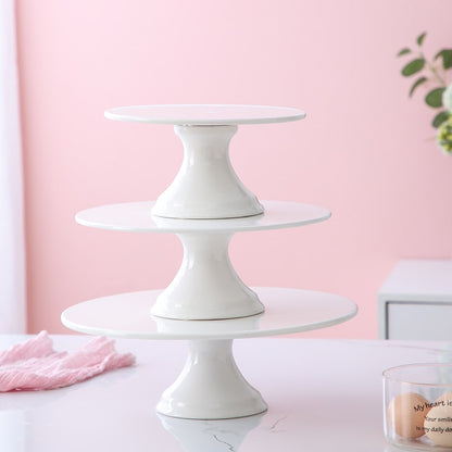 European-style ceramic rotating cake tray, decorating table, afternoon tea snack stand, ceramic pastry tray, tasting plate