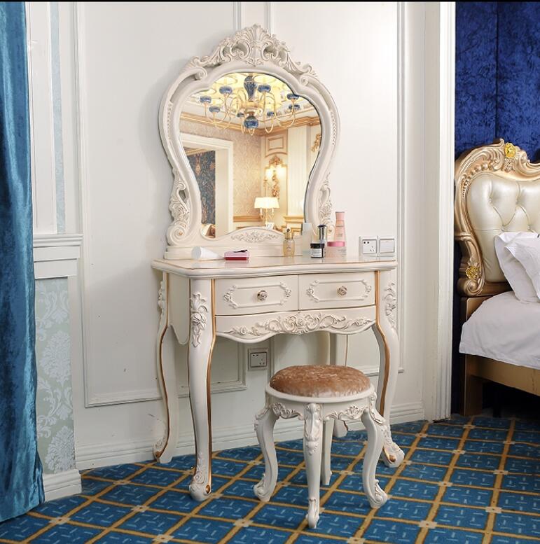 European style dressing table bedroom makeup table multifunctional princess pastoral net red ins French dressing table