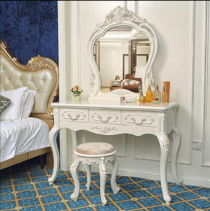 European style dressing table bedroom makeup table multifunctional princess pastoral net red ins French dressing table