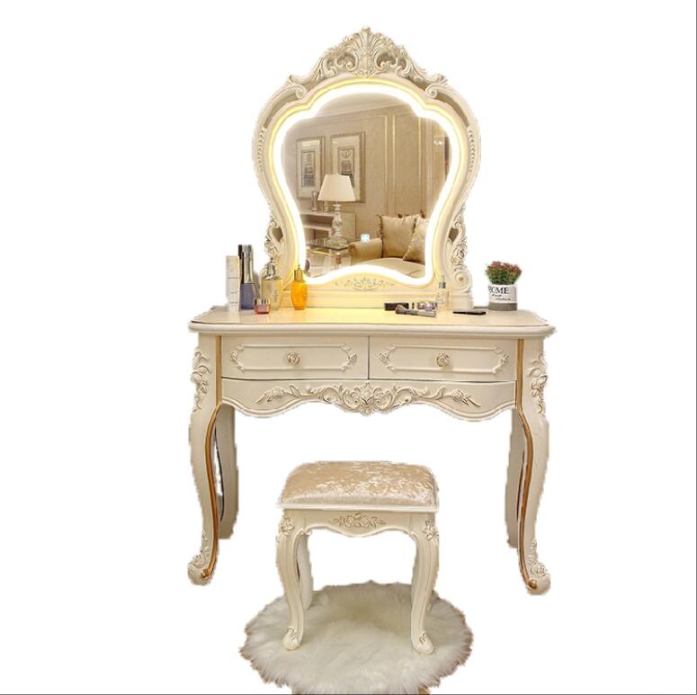 European style dressing table bedroom makeup table multifunctional princess pastoral net red ins French dressing table