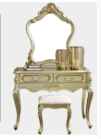 European style dressing table solid wood dressing table princess dressing mirror dressing table oak carving