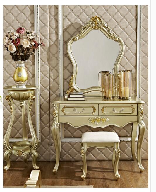 European style dressing table solid wood dressing table princess dressing mirror dressing table oak carving