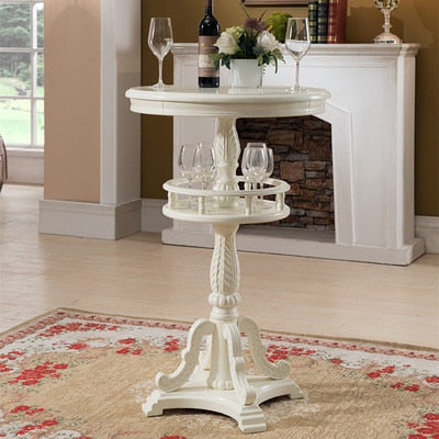 European style solid wood bar table  American style carved bar table home round bar counter