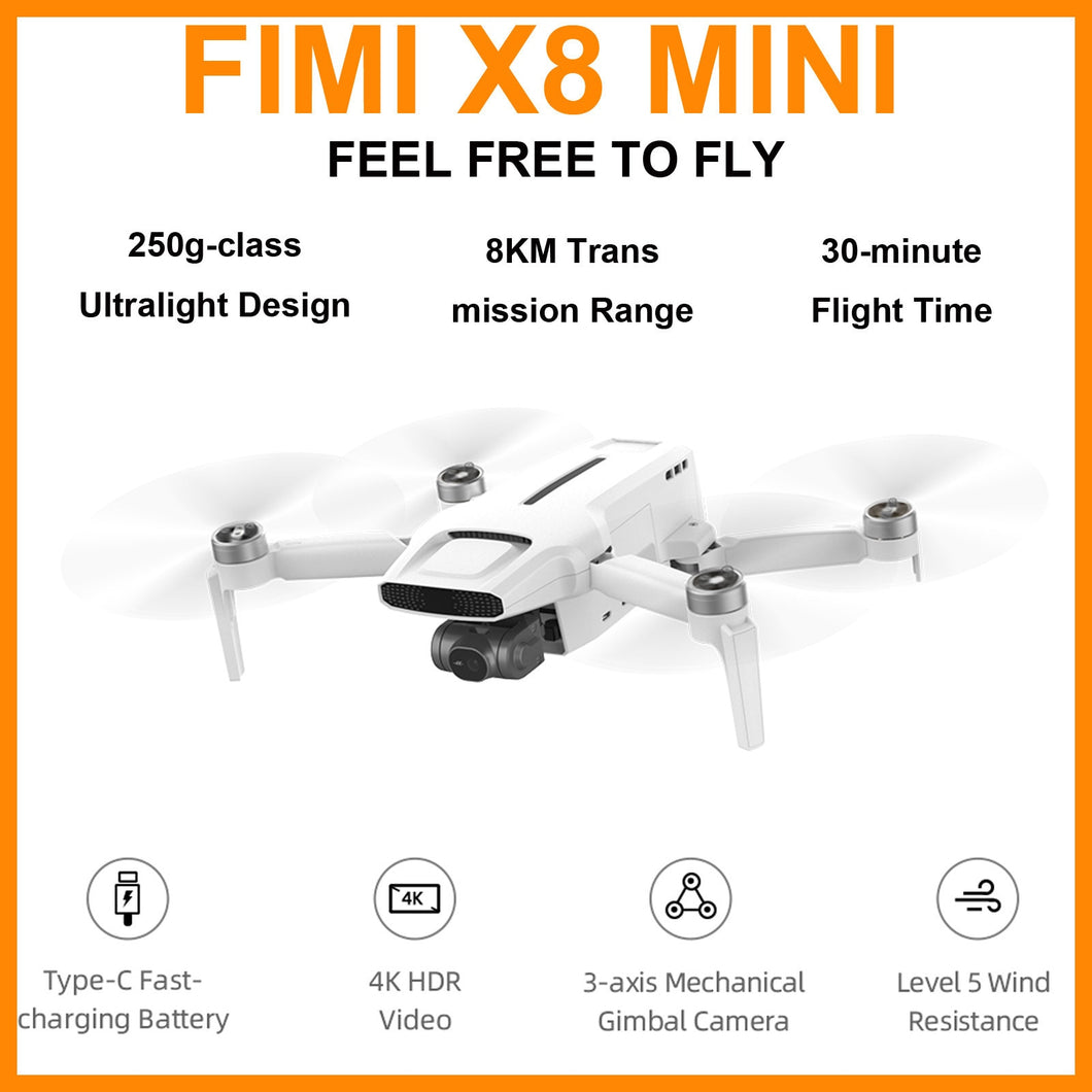 FIMI X8 Mini Camera Drone 250g-class Drones 8km 4k Professional Mini Drone Quadcopter with Camera GPS Remote control Helicopter