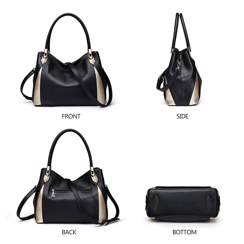 FOXER Brand Soft Women Genuine Leather Shoulder Bag Solid Multi Color Female Handbag With Free Shipping