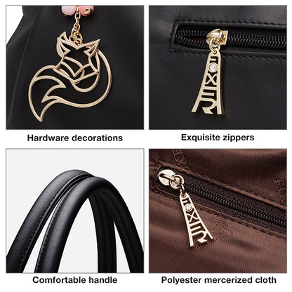 FOXER Brand Women's Genuine Leather Commute HandBag Fashion Female Luxury Large Capacity with A4 Tote Female Casual Shoulder Bag