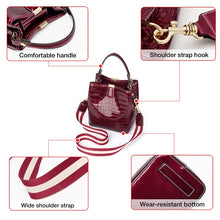 Load image into Gallery viewer, FOXER Fashion Patent Leather Bucket Shoulder Bag for Women Large Capacity Commute Female Handbag Designer Lady Cross-body Purses
