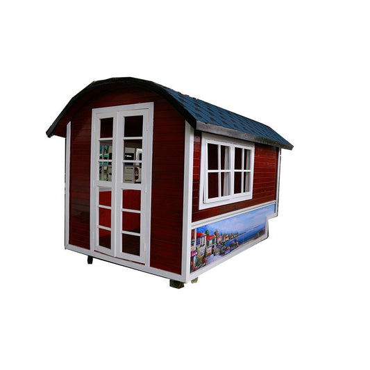 Factory lower price attractive house shape mobile retro food van truck retail display cart with shipping by sea