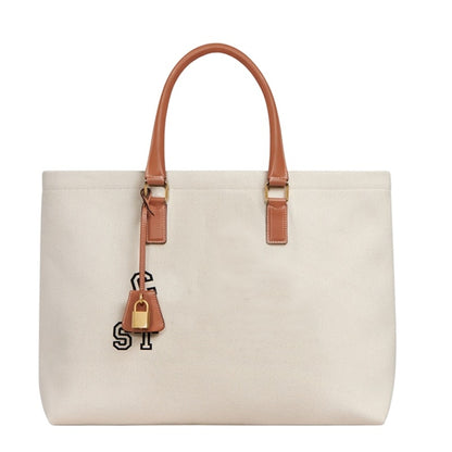 Fashion 2021 New Women's Canvas Weave Letter Embroidery Printed Splices Ornaments Handbag Female Shopping Beach Tote Bags Purses