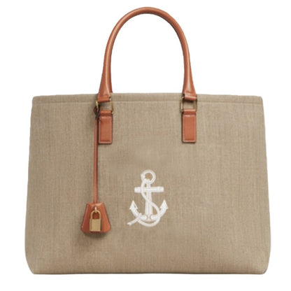 Fashion 2021 New Women's Canvas Weave Letter Embroidery Printed Splices Ornaments Handbag Female Shopping Beach Tote Bags Purses