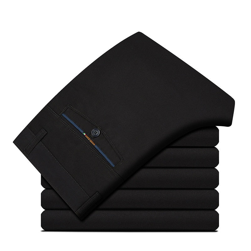 Men's Casual Lightweight Pants High Waist Straight High Quality 100% Cotton Casual Wear Thin Men Business Trousers For Men