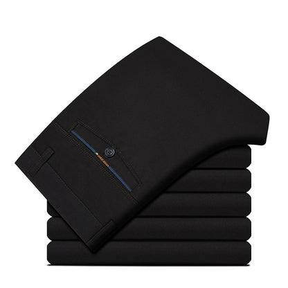 Men's Casual Lightweight Pants High Waist Straight High Quality 100% Cotton Casual Wear Thin Men Business Trousers For Men