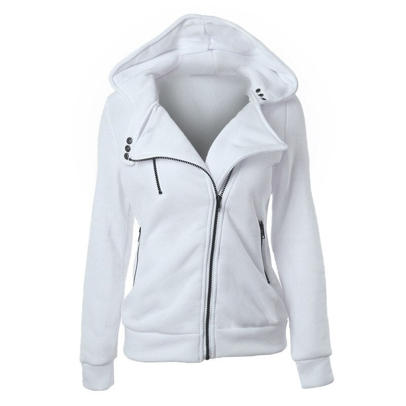 Women's Long Sleeve Hoodie Jackets Zipper Jumper Overcoat Outwear Harajuku Female Sweatshirts