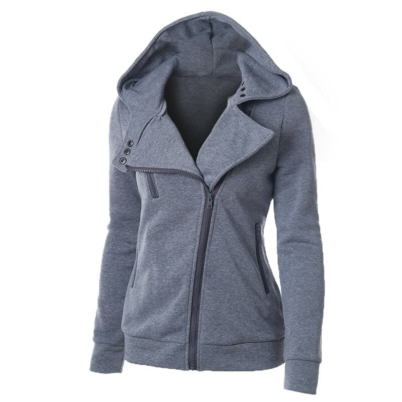 Women's Long Sleeve Hoodie Jackets Zipper Jumper Overcoat Outwear Harajuku Female Sweatshirts